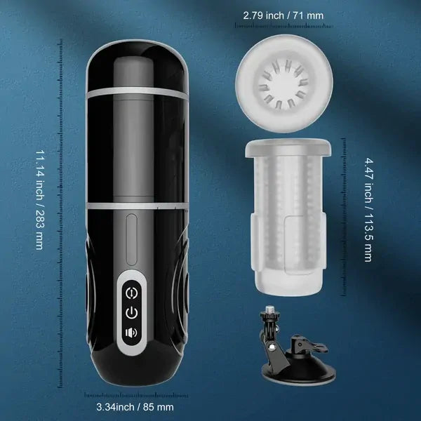 XR12: Tyst juckande & roterande masturbator med 165° handsfree-fäste