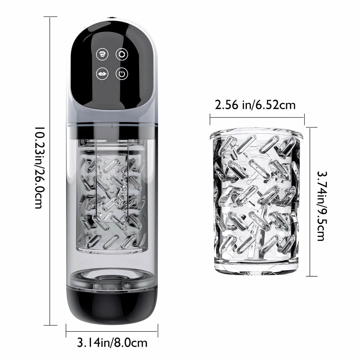 XR3 PLUS: Masturbator med 7 sug, 7 rotationer & slickning,100 % vattentät