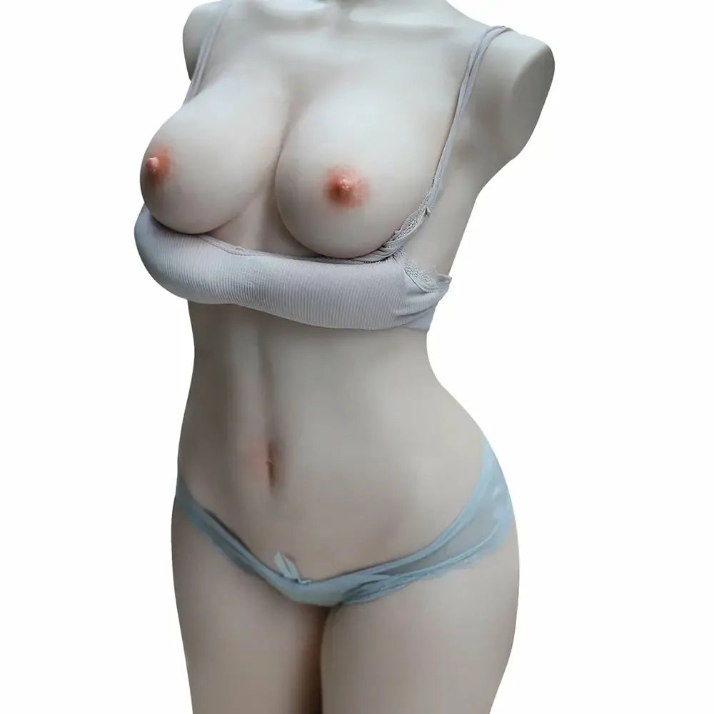 Blanche: 1:1 sexdocka torso i helsilikon med två 15 cm djupa kanaler