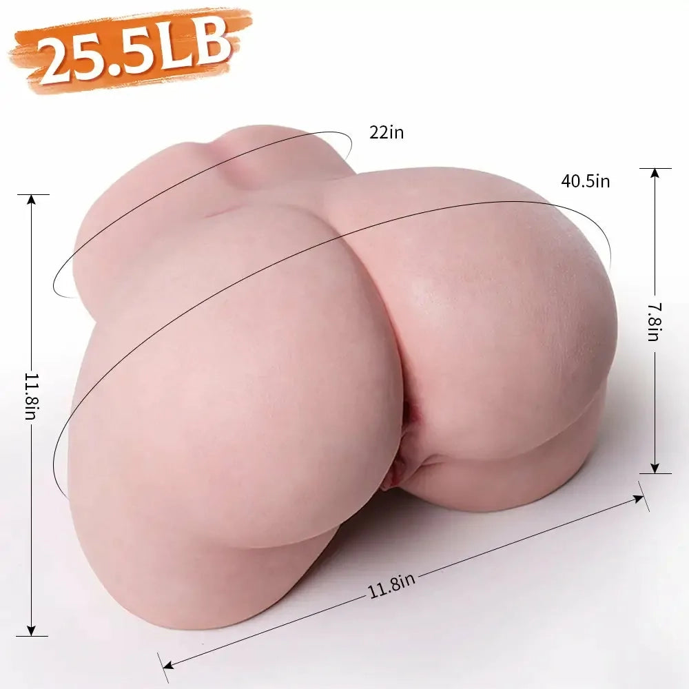 Louise: 11,3 kg ultramjuk silikon Bubble Butt för doggy style med dubbelkanal
