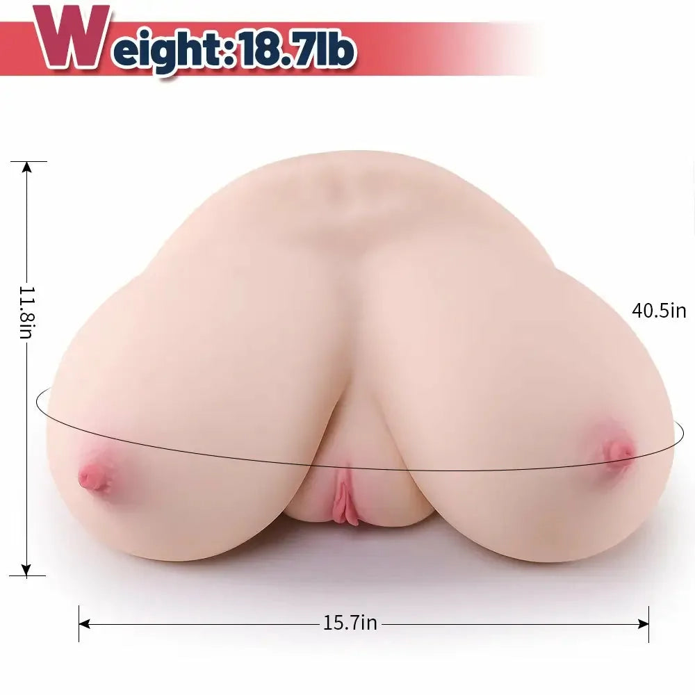 Diana: 8,5 kg G-Cup torso med 103 cm enorma Jelly-bröst & vaginal kanal
