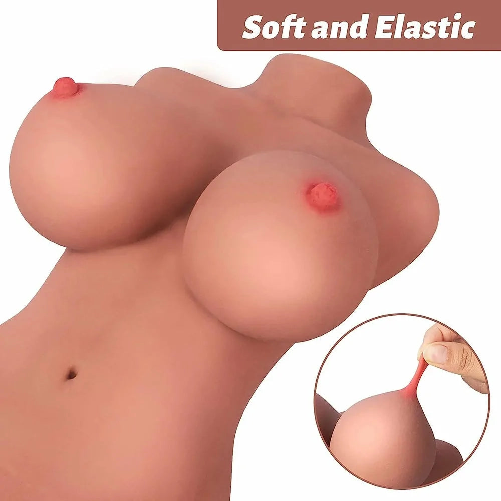 Alina: 3,1 kg ultralätt mini sexdocka torso med bröst & dubbelkanal