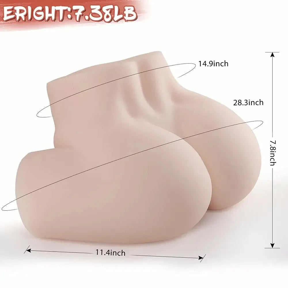 Sara: 3,35 kg lätt sexdocka rumpa med två 17 cm djupa kanaler
